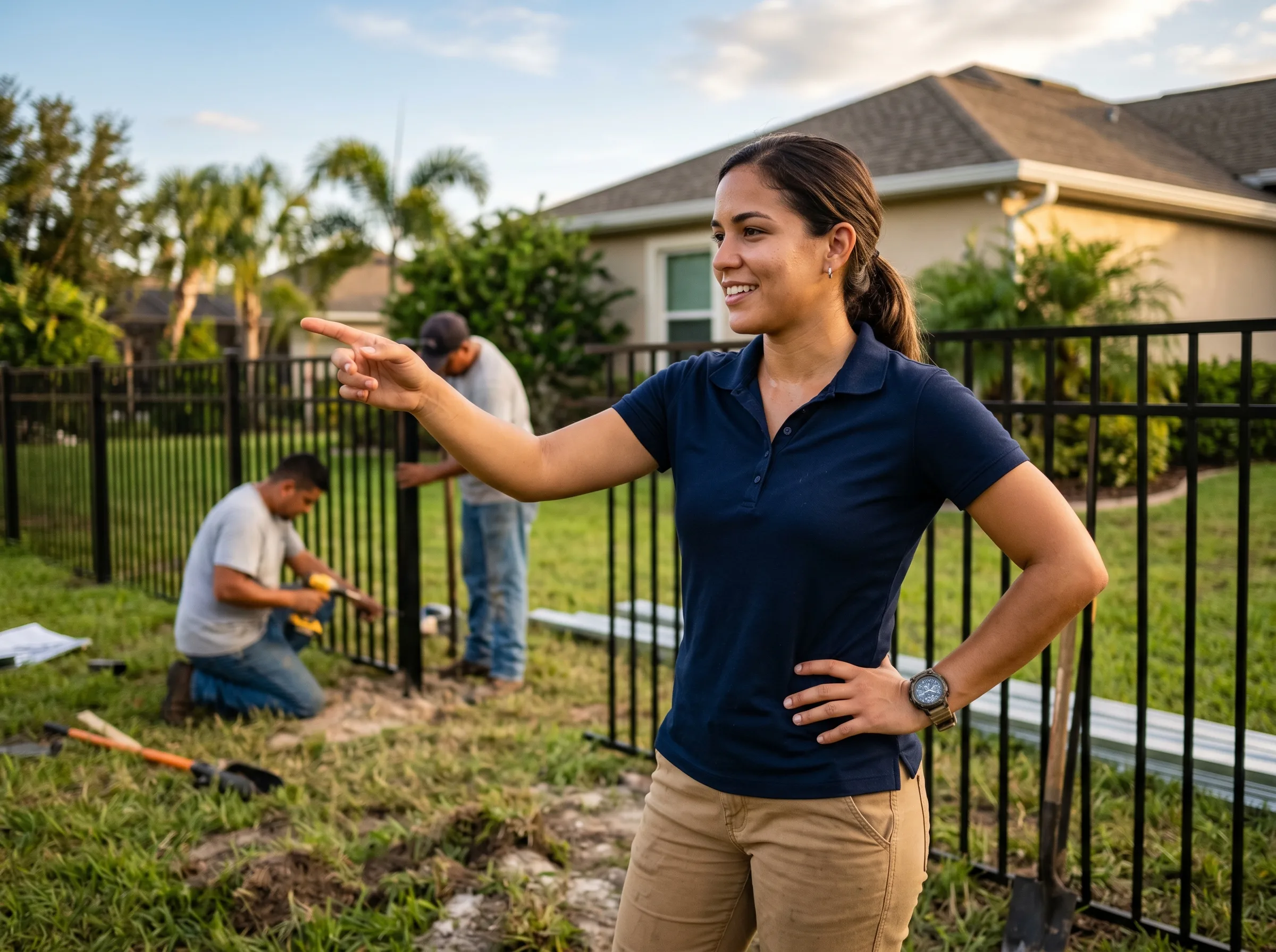 Andri Ramírez leading the Ocala Fence Install crew at a Marion County jobsite