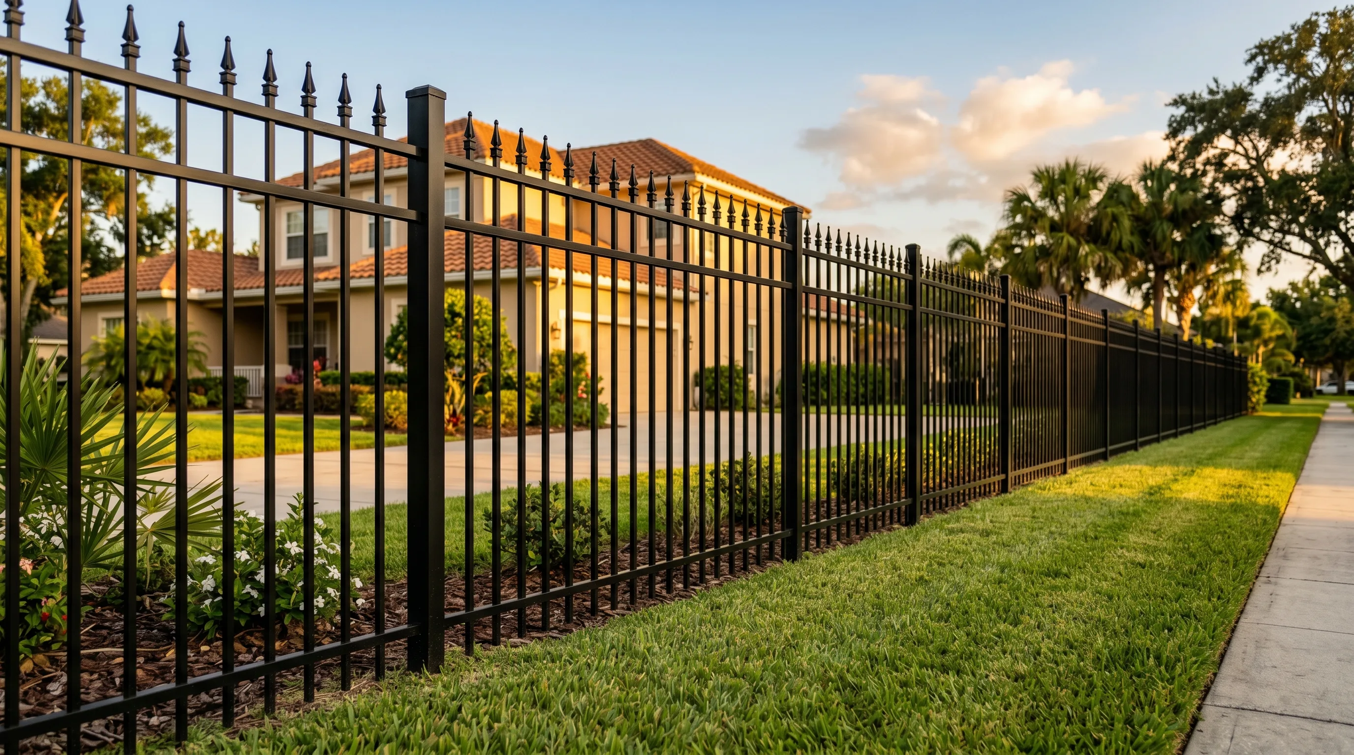Black aluminum fence install in Ocala FL — Marion County's family-owned fence team