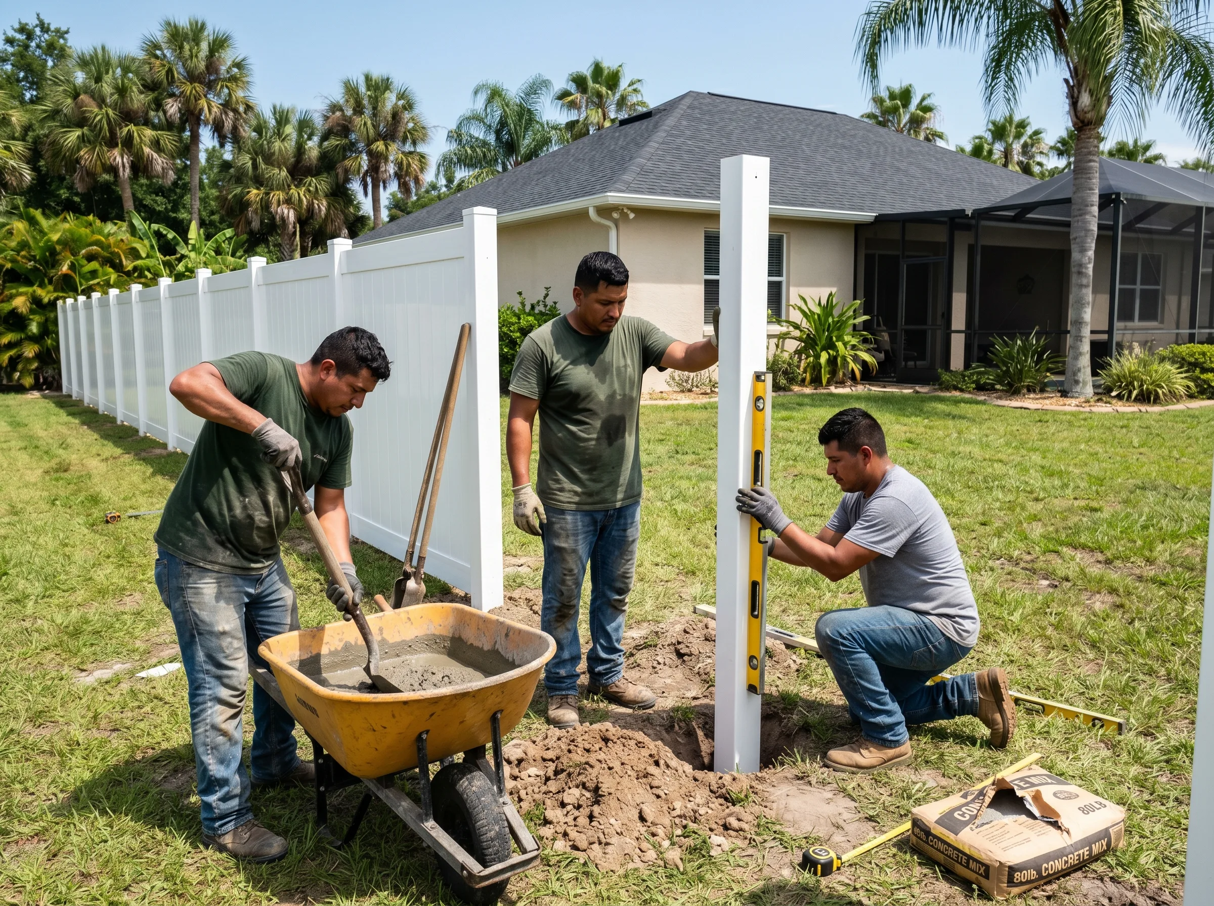Ocala Fence Install crew installing a fence in Marion County