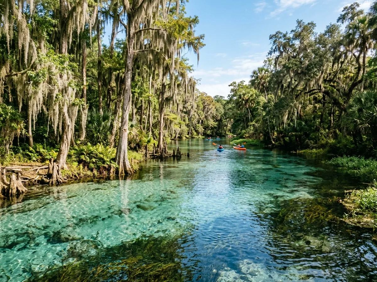 Dunnellon FL Rainbow River with kayaks — fence installation service area Marion County 34431