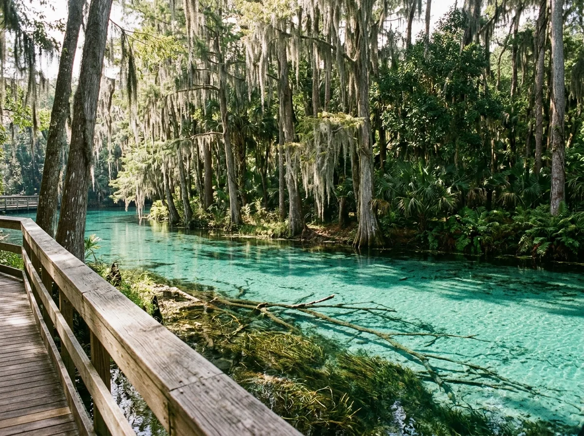 Silver Springs FL turquoise spring water with cypress trees — fence installation Marion County 34488