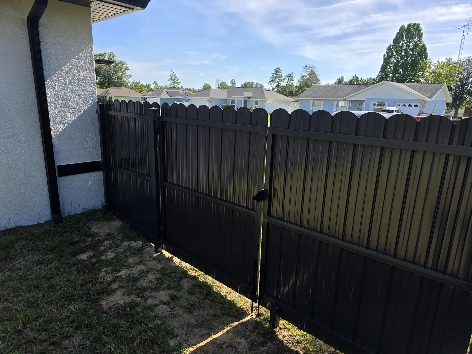 Black Dura Fence with double gate — Ocala FL