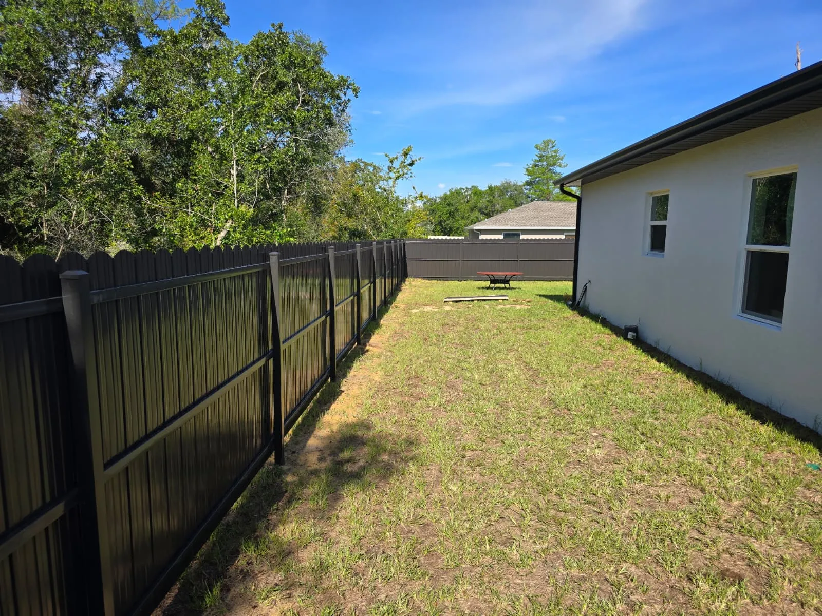Black Dura Fence long run with scalloped top — Ocala FL
