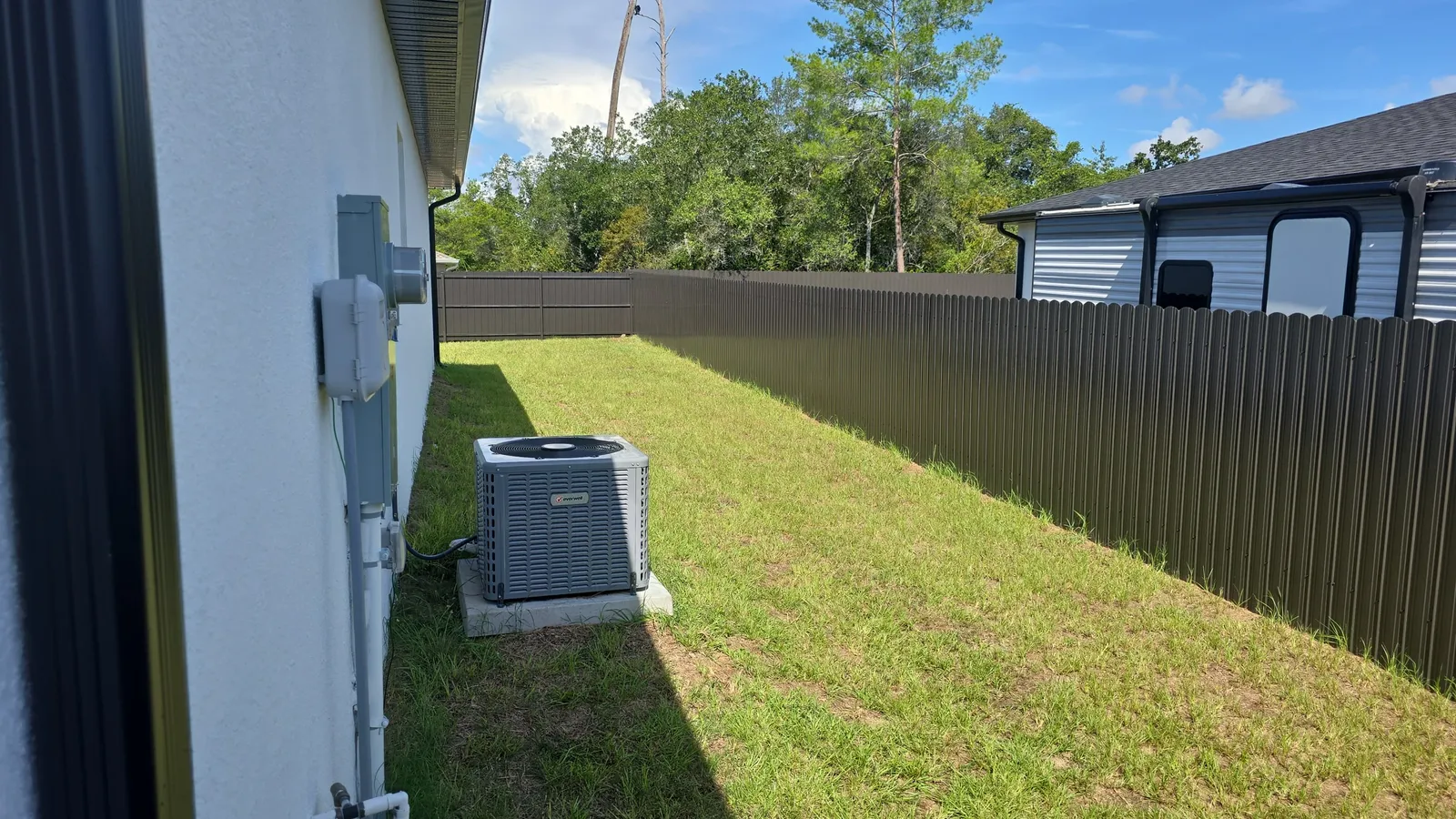 Bronze Dura Fence side yard install — Marion County FL