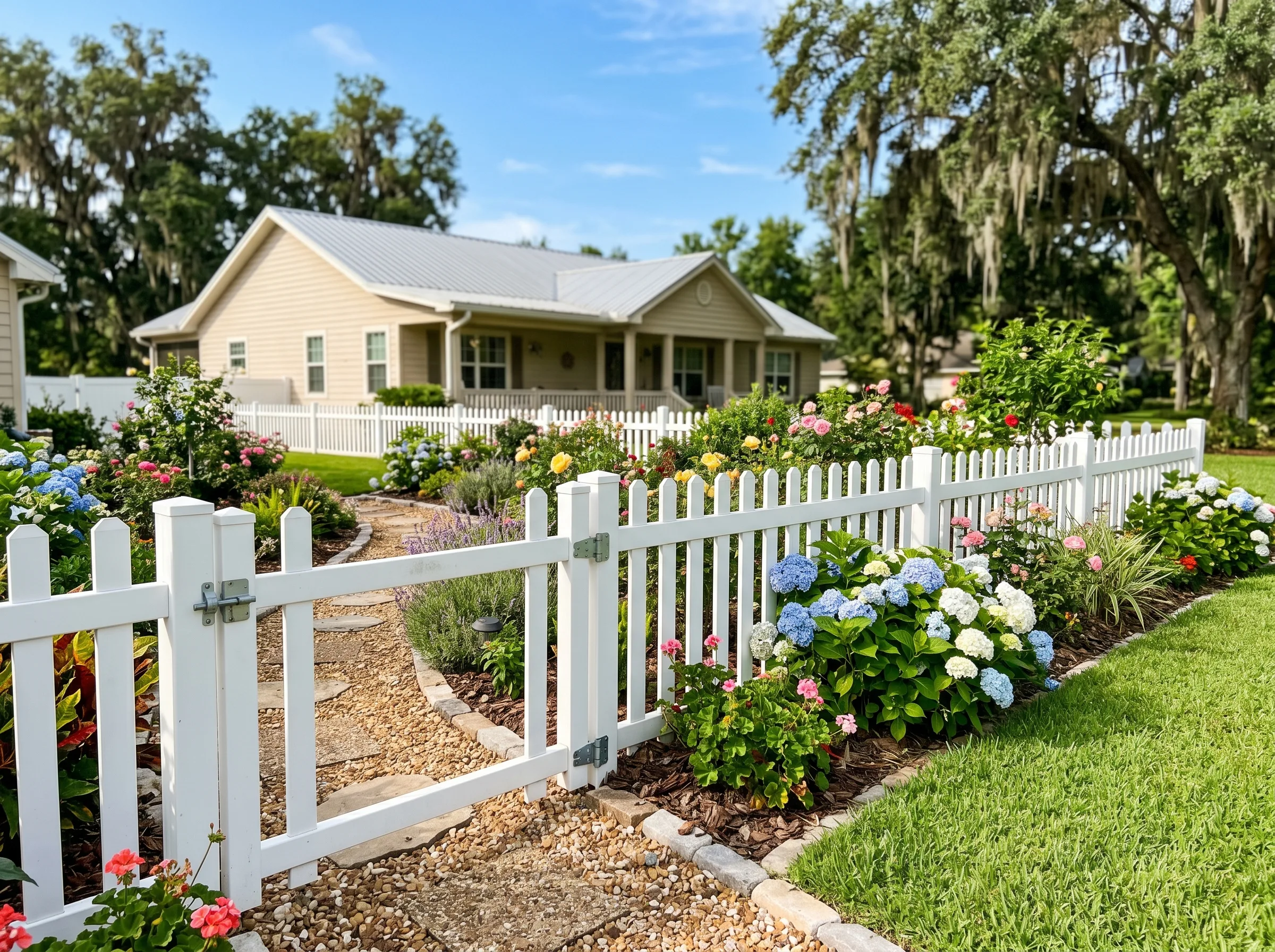 Vinyl Picket Fence installed in Ocala FL