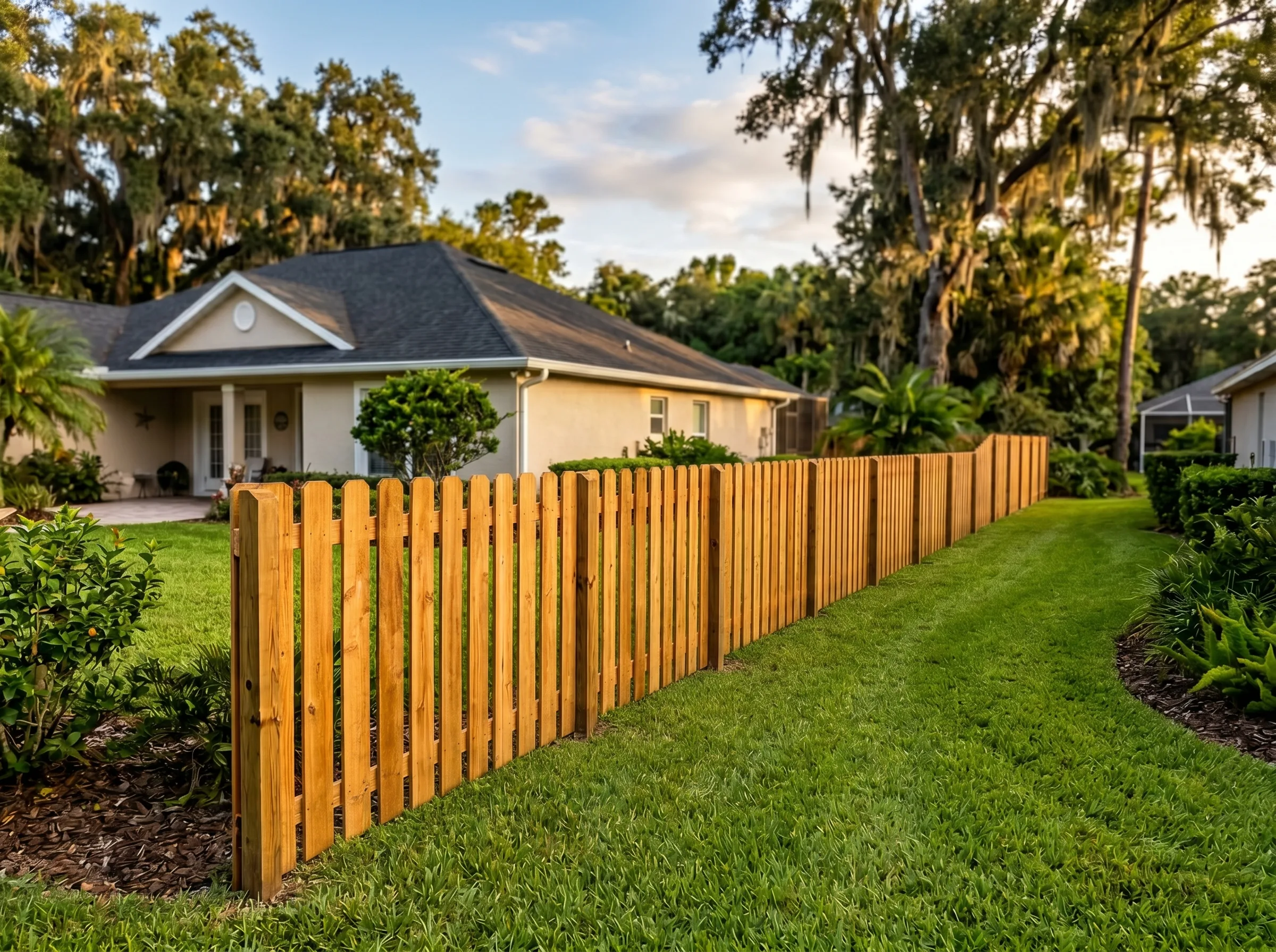 Beautiful wood privacy fence install in Ocala FL — financing available
